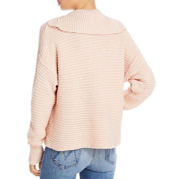 Free People Womens Marlie Pink Slouchy Drop Shoulder Pullover Sweater - Picture 2 of 8